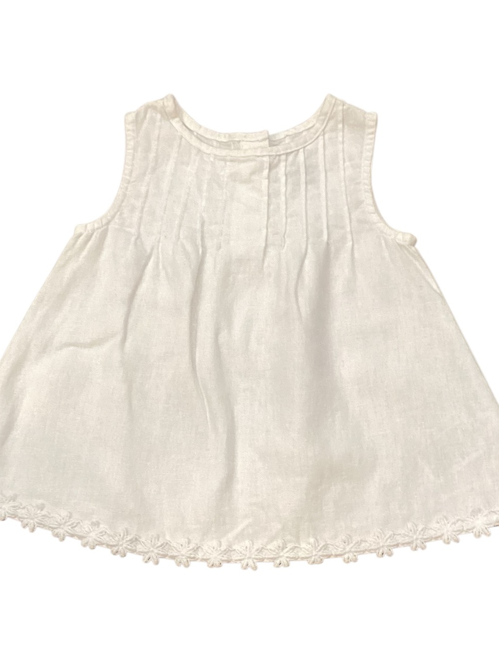 Old Navy Toddler Girls White Pintuck Linen Blend Top 3T Cottagecore Boho‎